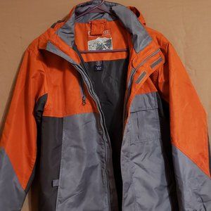 Cherokee, Winter Coat, Orange/Black/Gray, Removable hood & inner coat, Size L